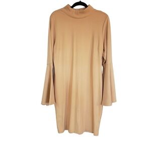 Venus Dress sizeβ XL neutral Tan midi high neck line